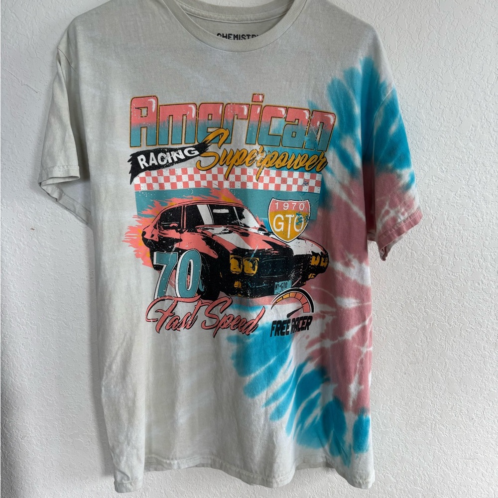 Chemistry Cream Tye Die Racing GTO Cotton T-Shirt